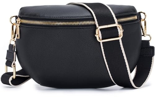Roulens Kleine Damen Umhängetaschen,Elegant Bauchtasche Damen,Umhängetasche aus Veganes PU Leder,Crossbody Bag Damen,RFID Blockierung Kartenschlitz Brusttasche mit Verstellbar Abnehmbar Breiter Gurt