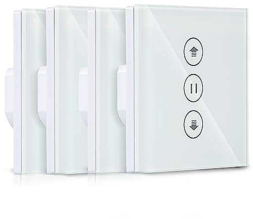HEUXGIR 86 * 86mm Wlan Rolladenschalter mit Prozentfunktion,Smart Life Rolladenschalter,Neutralleiter erforderlich,Kompatibel mit Alexa und Google Home (4)