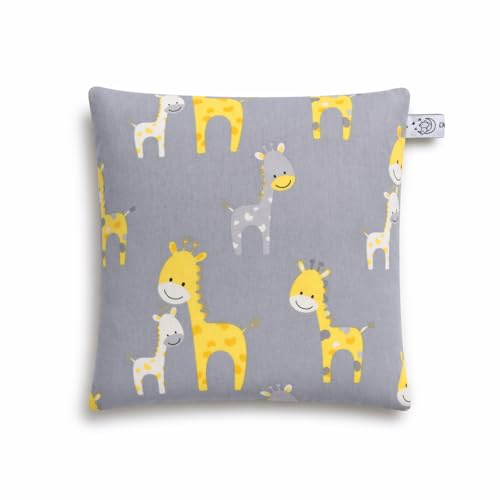 Cojín de huesos de cereza con funda de almohada intercambiable (15 x 15 cm) (amarillo)