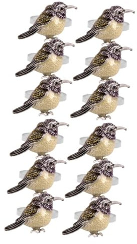 TOPBATHY 12 STK Serviettenring khimar Hijab Serviettenhalter Bird Hochzeitsdekorationen Vogeltischschmuck Tischdekorationen Jahrgang Hoteltisch Haushaltsprodukte Kleine Tiere Bankett Metall