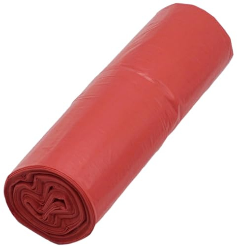 SKIR'CO (30 Stück) Müllsäcke 60 Liter, rote Müllsäcke 60 x 72 cm, Müllbeutel, rote Abfallsäcke