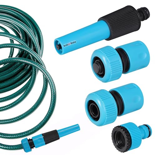 KOTARBAU® Gartenschlauch Anschluss Set 4-teilig 3/4 PVC regulierbare Gartenspritze Schnellkupplung Hahnverbinder Wasserstop Anschlüsse für Gartenschlauch Schlauchverbinder Gartenschlauch 3/4 Zoll