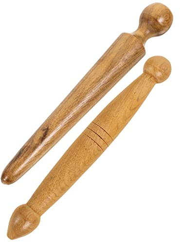 Healvian Masseur Pieds Reflexologie Plantaire en Bois, Lot de 2 Bâtons de Massage à Rouleau, Outil de Massage des Pieds Sûr et Pratique pour Détente à Domicile Bureau
