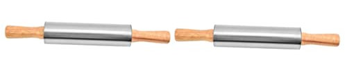 Rouleau à pâtisserie, 2 pièces rouleau à pâtisserie en acier inoxydable biscuits rouleau à pâtisserie en métal pain français rouleau à pain rouleau à biscuits bâtons à pâtisserie de cuisine chiffon