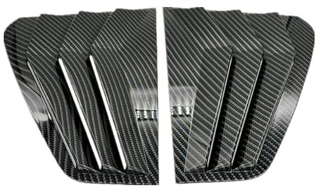 CHYPAAK Kompatibel für VW Golf7 Golf 7 MK7 2013-2020, Auto-Hinterseitenfenster-Lamellen, Rollläden, Jalousien, Verkleidung, Karosserie-Set, Zubehör, 2 Stück, B Carbon Fiber Look