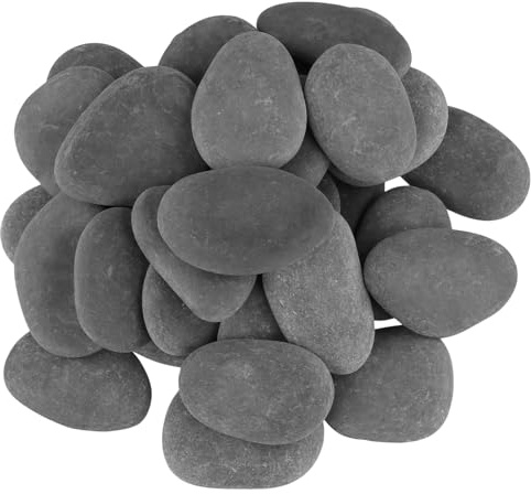 SINJEUN 40 PCS 5-8cm Pebbles for Painting, Gray River Rocks, Smooth Flat Painting Stones, Natural Rocks for Arts DIY Crafts