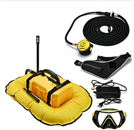 Tauchflasche für Taucher Tauchventilator, Intelligentes Subversion-Upgrade, Tauchausrüstung, Atemschutzmaske, Sauerstoff, Angeln, Künstliche Fischkiemen Tauchausrüstung für Tauchflaschen(D3000Yellow)