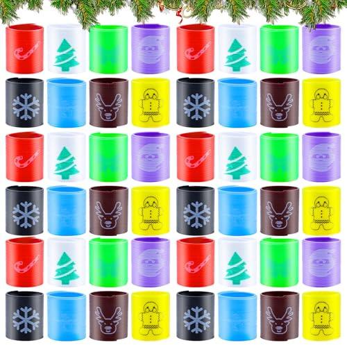 KERANEET 36Stück Adventskalender Füllung Kinder Weihnachten Kleinigkeiten Regenbogenspirale Springs Füllung Adventskalender Rinder Kleinigkeiten für Adventskalender Kinder für Geschenktütenfüller
