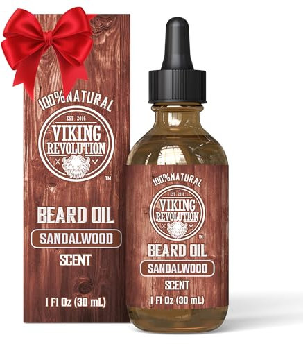 Viking Revolution - Beard Oil - All Natural Variety Beard Oil For Men With Argan & Jojoba Oils - Softens, Smooths & Strengthens - Gifts For Men - Sandalwood - 30 ml
