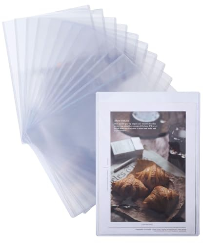 GLOBLELAND 12 Stück A4 oben offen Dokumentenmappe PVC transparent Dokumententaschen Ordner zum Aufbewahren für Papiere Menühüllen Dokumente Büro