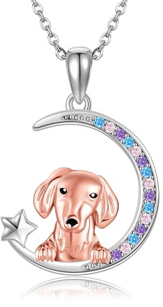 DAYLINLOVE Dackel Halskette 925 Sterling Silber Hund Anhänger Nette Tier Schmuck Geschenke Für Frauen