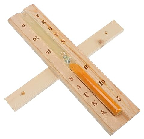 MAGICLULU Reloj de Arena para Sauna Temporizador de Madera Y Cristal Color Caqui