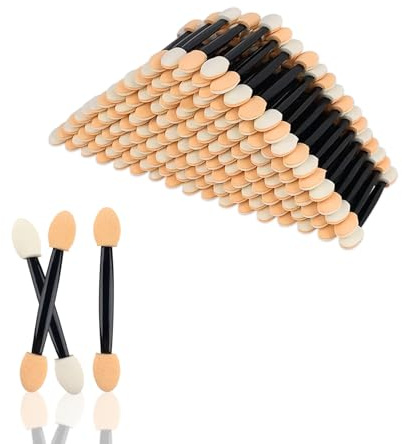 300PCS Eyeshadow Applicator Sticks, Disposable Eye Shadow Sponge Applicators, Makeup Applicators for Girls, Lady and Women