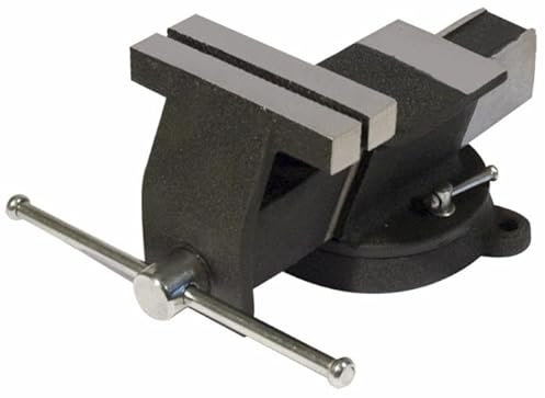 AMA Schraubstock aus Stahl mit drehbarem Sockel 125 mm – robust und vielseitig für Werkstatt, Länge 5 Zoll, Gewicht 5,51 kg