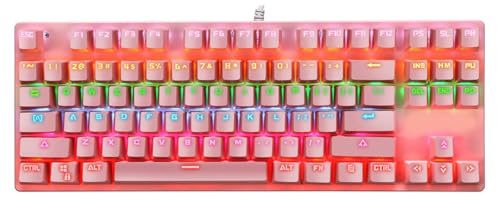 Operitacx Mechanische Computertastatur Aus Abs-Material Für Büro Und Zuhause Ergonomisches Design Für Gamer Langlebig Und Praktisch
