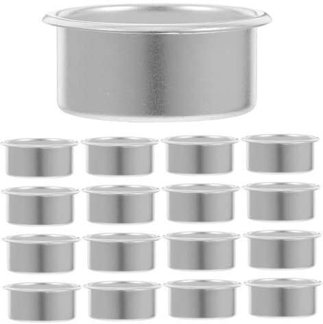 IMIKEYA 20pezzi Stampo Per Candela Votiva in Alluminio Contenitori Vuoti Per Candele Per Artigianato Decorazioni Natalizie Fai Da Te Matrimoni Compleanni Anniversari
