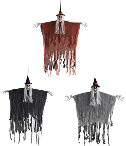 HOPEYMY26 3 Stück 100*75cm Halloween Deko Outdoor Halloween Deko Garten Halloween Deko Set Halloween Deko Geister Halloween Türdeko Geeignet für Halloween,Horror-Party,Spukhaus Und Andere Dekorationen
