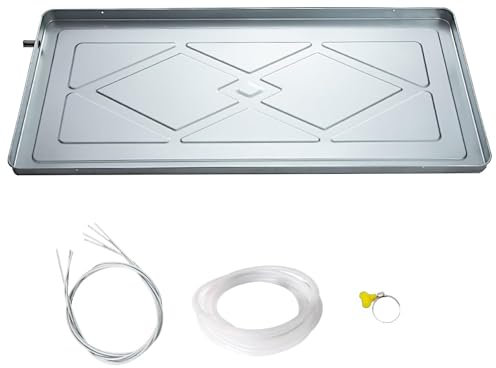 QSNYJPL Portable Air Conditioner Drip Pan, Drain Tray Stainless Steel, Condensate Drain Pan with Smooth Edges, One-piece Molding Oil Drip Pan(840x390x35mm/33x15x1.4in)