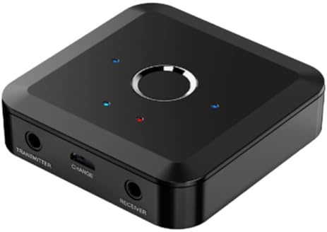 Ujjdwiurgh Adaptador inalámbrico para TV, PC, coche, 2 en 1, Bluetooth 5.2, transmisor de audio, receptor de 24 bits, 96 Khz, 3.5 mm, AUX adaptativo LL HD