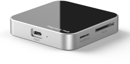 Iyalezirk Hub USB-C 3.2 7 en 1 Type-C 10Gbps Adaptador Multipuerto Estación de acoplamiento magnética Carga PD 100W 4K 60Hz para Teléfono Portátil