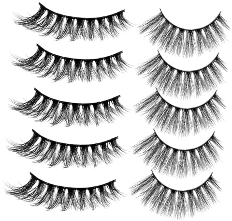 OUNONA 5 Paires Cils Faux Épais 3d Longs Cils Naturels pour Femmes et Jeunes Filles Maquillage