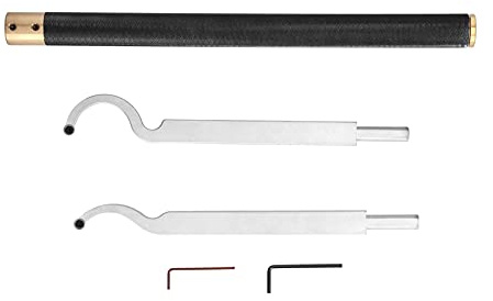 Hyuduo Juego de Herramientas de Torneado de Madera con Punta, Cuchillo Hueco Curvo Pequeño y Grande con Llave Hexagonal, para Operaciones de Torneado y Hueco de Torno de Madera