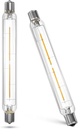 2.5W S15s LED Light Bulbs,221mm Warm White 2800K 30W S15s Fitting Lamp Replacement T25 Tubular Clear Filament Lightbulb LED Light Bulb 221mm (Non-dimmable, 2-Pack)