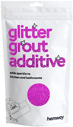 Hemway Glitter Grout Additive - Rose Pink | 100g Metallic Flakes for Adding Sparkle to Old & New Kitchen & Bathroom Tiles | Enhance Your Indoor Grouting Projects with a Durable Sparkly Effect