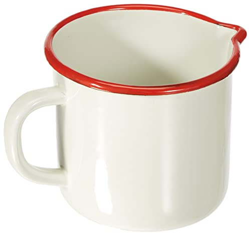 Ibilin Acciaio smaltato, misurino, Bianco/Rosso, 1 litro