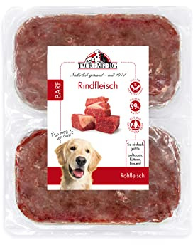 TACKENBERG Barf Rindfleisch für Hunde - 14 x 500 g - leckeres Frostfleisch als Hundefutter in Premiumqualität - geeignetes Gefrierfutter für deinen Vierbeiner - ohne Zusatzstoffe
