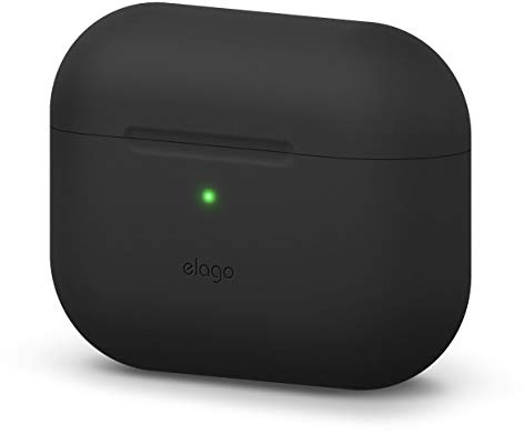 elago Silicone Case Designed for Apple AirPods Pro Case - 360° Full body Protection, LED visible, Premium Silicone Cover (Black)