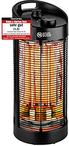 HEIMWERT Infrarot Heizstrahler, Infrarotheizung für Aussenbereich, Spritzwassergeschützt IPX4, Terrassenstrahler oszillierend, Messeneuheit ersetzt Heizlüfter (1200 Watt 360 Grad)