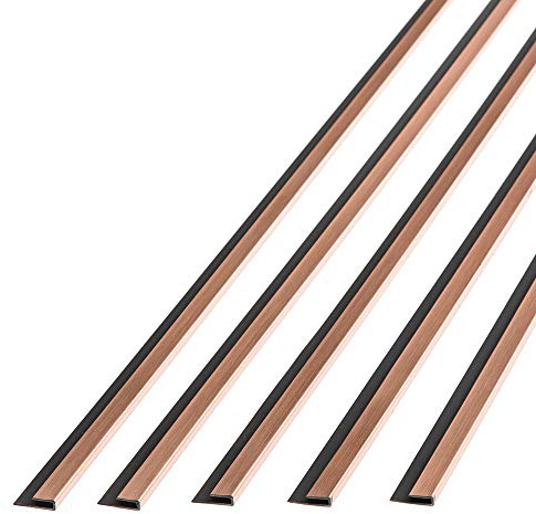 FASÄDE 47 in. Decorative Vinyl Large Profile J Trim Polished Copper (5 Pack)