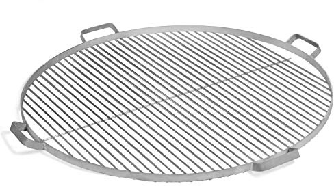 JS Garten Deko Grillrost mit 4 Griffen aus Edelstahl Ø 60 cm Rost für Feuerschalen Grillgitter rund Grillen CookKing