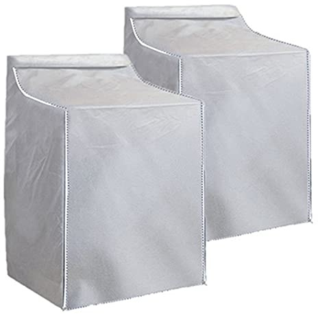 Ericlin 2Pack Washer and Dryer Covers,Top Load Washing Machine Cover Laundry Dryer Protect Cover Dustproof Waterproof Zipper Design for Easy Use Fit for Most Front-loading Machine(W29D28H43in) (Silve)