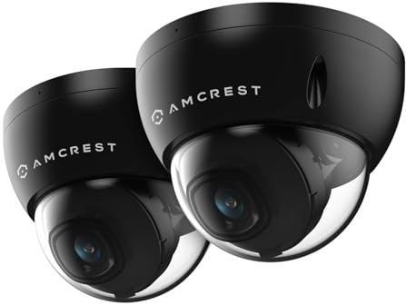 Amcrest 2-Pack 5MP POE Camera, Outdoor Vandal Dome Security POE IP Camera, 5-Megapixel, 98ft NightVision, 2.8mm Lens, IP67, IK10 Resistance, MicroSD 256GB (Sold Separately) (IP5M-D1188EB-AI-V3)