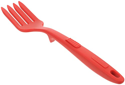 Fourchette Cuisine en Silicone Rouge, pour Pâtes et Nouilles | Bords Lisses et Lavable, Adaptée au Camping Restaurants, Ustensile Pratique pour Service