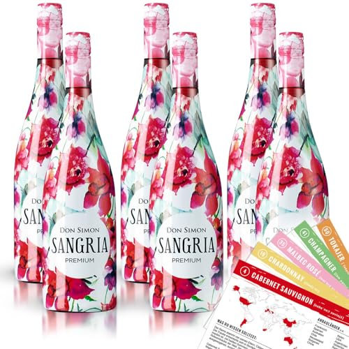 Don Simon Premium Sangria, sortenreines Weinpaket + VINOX Winecards (6x0,75l)
