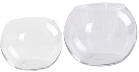 ABOOFAN Clear Glass Aquarium Bowl Glass Vase Clear Bubble Vase Terrarium Bowl Small s for Flowers Desk Fish Pot s in Bulk Creative Plant Office Gold