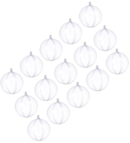 ABOOFAN Weihnachtsball Acryl 5cm Befüllbar Kunststoff Hängende Weihnachtsbaumdeko Transparent 15 Stück
