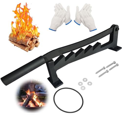 Firewood Kindling Splitter with Screws, Wall Mounted Kindling Splitter for Wood, Cast Iron Manual Log Splitter Wood Splitter Firewood Cracker, Firewood Cutter for Indoor or Outdoor Camping