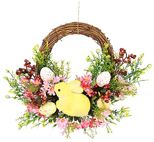 Bunter Ostereier Kranz in Pastell Farben Türkranz Kranz Ostern Hase Häschen Frontdekoration Dekor TürKaninchen Blumendekor Türkaninchen Ostern für Bunte Ostereier Dekor Ostern Türkranz Fensterkranz
