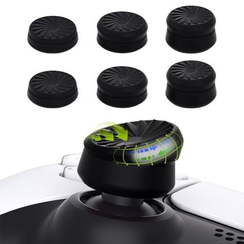 playvital Tapas para el Pulgar de 3 Alturas para ps5/4 y Switch Pro | Tapas para Joystick Compatible con Xbox One y Elite Series 2/Core, Cubiertas Antideslizantes, Turbine Versión-Negro