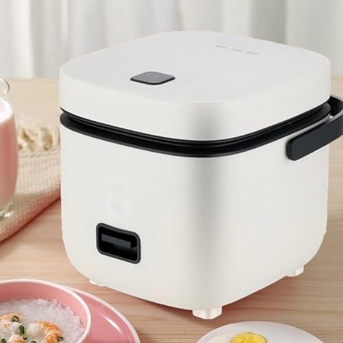 Mini Rice Cooker for 2, Rice Cooker Small Mini Korean Micro Rice Cooker 1.2 Litre, Removable Non Stick Rice Pot,White