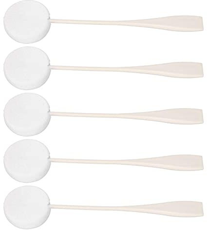 Powder Puff, 5Pcs Long Handled Soft Washable Velour Fluffy Body Powder Puffs, Round Makeup Puff for Home Face Body Lotion Applicator (Yinhingu9gesm6qax-12)