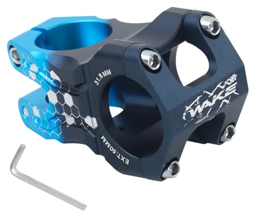 CYSKY Fahrrad Vorbau 31,8 50mm MTB Vorbau Kurzer Lenkervorbau Riser für Rennrad, Mountainbike, BMX, Downhill-Fahrrad (Schwarz & Blau Spleißen)