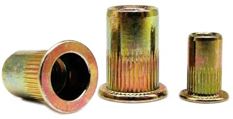 10/20 Stück Karbonstahl Flachkopf Metrisches Gewinde Blindnietmutter Einsatz Rivnut Nutsert M3 M4 M5 M6 M8 M10 M12 Schraube B(20pcs M6)