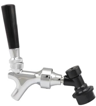 Hogar y elaboración de cerveza Grifo de cerveza de barril con núcleo de acero inoxidable, grifo de cerveza de latón pulido con desconexión de bloqueo de bola for dispensador de barril de cerveza caser