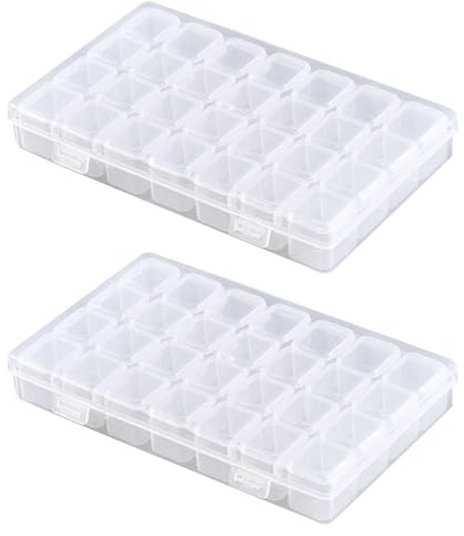 2-pack förvaringsboxar med 28 fack, förvaringsbox för diamantmålning, smyckeskrin för smycken, lös pärlbehållare