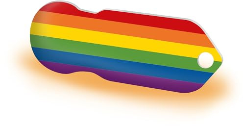 Einkaufswagenlöser Pride Flag inkl. 1 Jahr Schlüsselfundservice/Einkaufswagenchip abziehbar/Einkaufschip zum rausziehen/Schlüsselanhänger Metall/Entriegler für Einkaufswagen